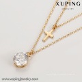 44181 venta al por mayor xuping joyería de aleación de cobre 18 k estilo católico blanco diamante chapado en oro collar lariat joyería